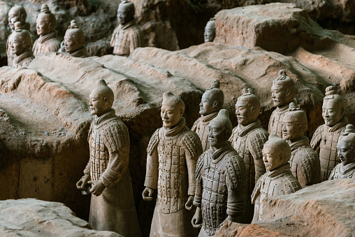 The Terracotta Army warriors at the tomb- China First Emperor in Xian-Unesco World Heritage site- Xian- Shaanxi- China -Asia
