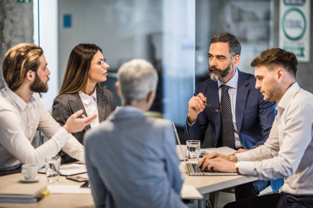 istock Team of business people having a constructive meeting in the office. 1139011275