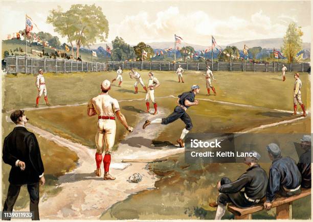 Baseball Game Stock Illustration - Download Image Now - Baseball - Sport, Archival, Art