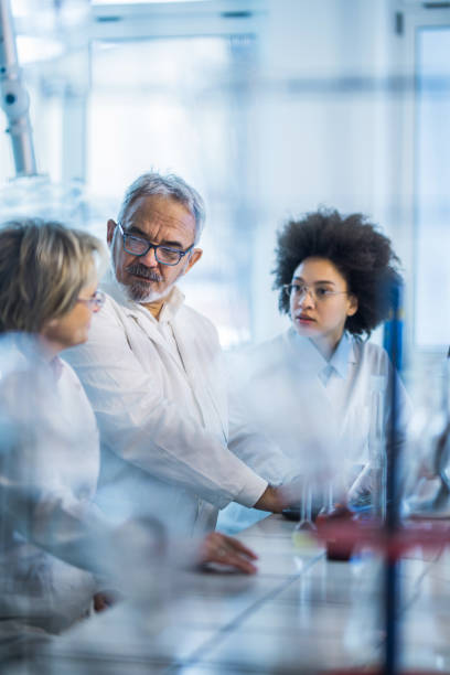 istock Group of scientists communicating while working together in the laboratory. 1139014939