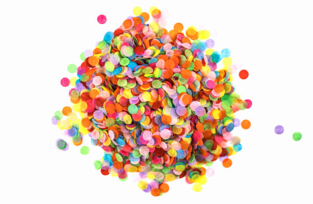istock Heap of multicolored confetti isolated on white. 1139020697