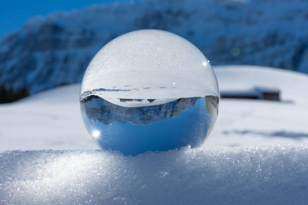 istock Winter mountains in a crystal ball 1139037358
