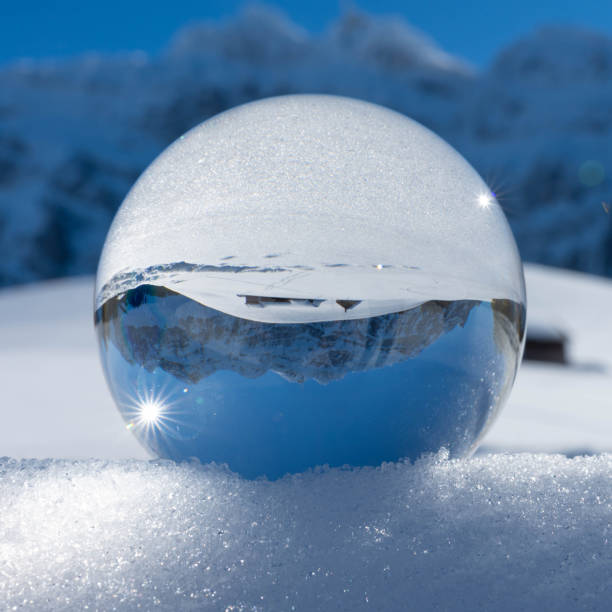 istock Winter mountains in a crystal ball 1139037360