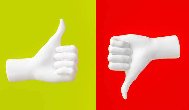 istock Thumb up Thumb down, agree disagree positive negative concept, 3d rendering 1139038601