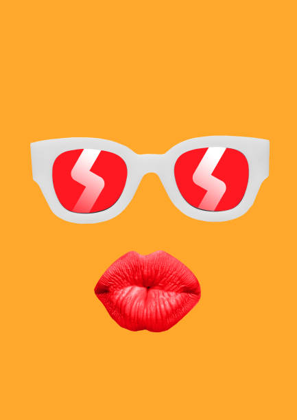 istock Hot kiss. Modern design. Contemporary art collage. 1139039201