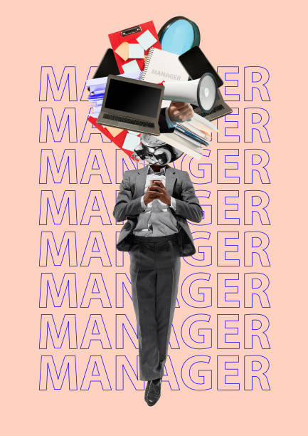 Manager. Modern design. Contemporary art collage.