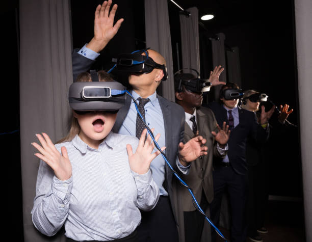 istock Girl wearing virtual reality glasses 1139043590