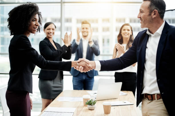 istock Everyone's excited about this merger 1139045198
