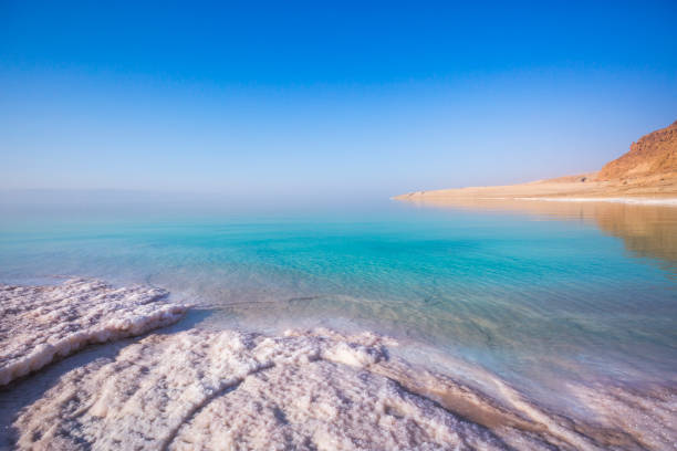 istock Salt on the shore. Dead Sea. Jordan landscape 1139045468