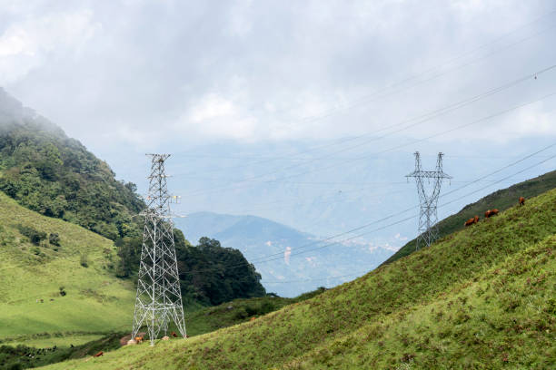 istock High voltage pylons against the sunrise and sunset sky 1139047980