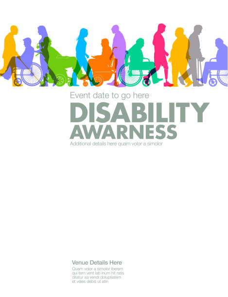 illustrations, cliparts, dessins animés et icônes de modèle de conception de sensibilisation au handicap - déficiences