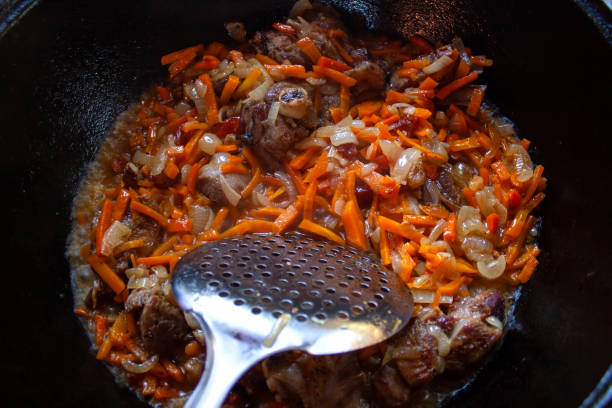 istock Pilaf with lamb prepare in cauldron 1139054717