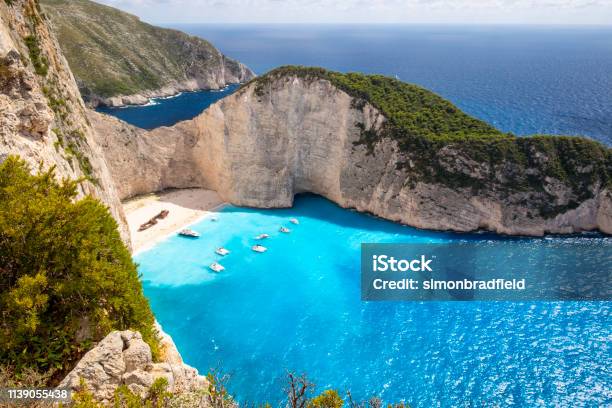 Shipwreck Beach Of Zakynthos Stock Photo - Download Image Now - Zakynthos, Bay of Water, Beach