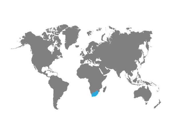 ilustraciones, imágenes clip art, dibujos animados e iconos de stock de sudáfrica se destaca en el mapa mundial - british empire flag global uk