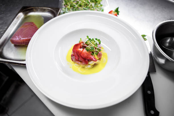 istock Tuna with strawberries and microgrin 1139056406
