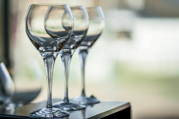 istock Wine Glass at the exhibition on the table. wedding decor 1139058503
