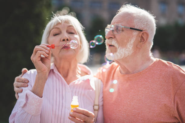 istock Happy elderly couple having fun together 1139063786