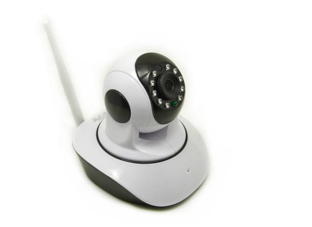 istock Wireless ip camera surveillance / CCTV security camera isolated on white background 1139065778