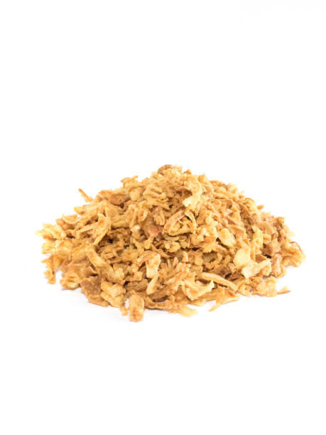 istock Crunchy fried onion mountain on white background, detail pic 1139067689