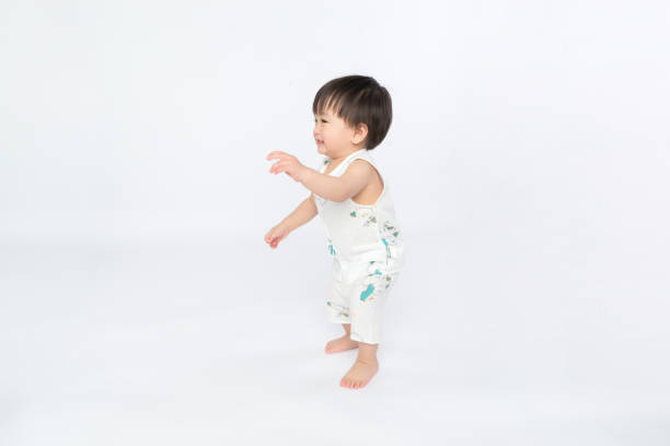 istock Lovely little boy, with a white background 1139070217