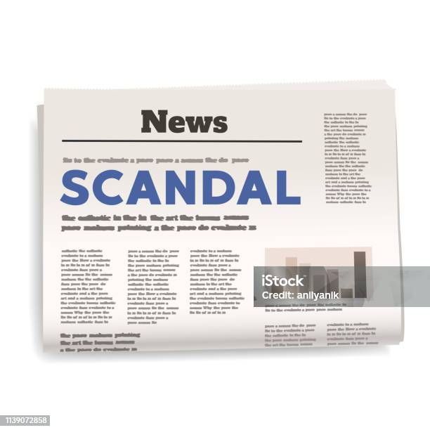 Scandal Headline Stock Illustration - Download Image Now - Folded, Newspaper, Abstract