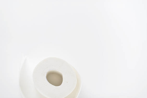 istock roll of white toilet paper on white background 1139073757