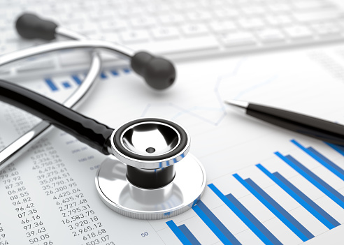 Stethoscope with financial statement