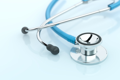 Healthcare Stethoscope Blue Background Medical