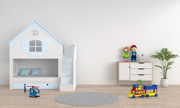 istock White child bedroom interior for mockup, 3D rendering 1139078885