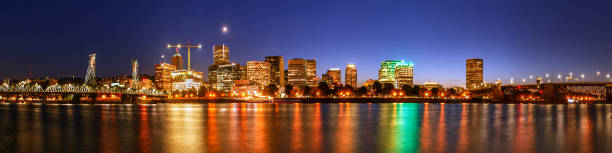 istock Portland Downtown Waterfront at night,City Skyline 1139080065