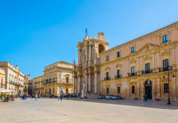 istock People are strolling on piazza Duomo in Syracuse, Sicily, Italy 1139084193