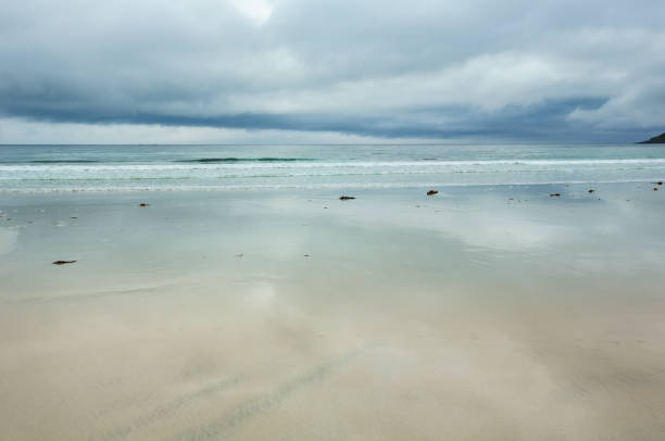 istock Summer cloudy Ramberg beach, Norway, Lofoten 1139084434