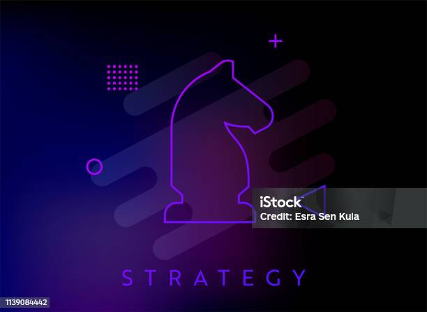 Memphis Style Single Gradient Strategy Icon Stock Illustration - Download Image Now - Color Gradient, Brainstorming, Business