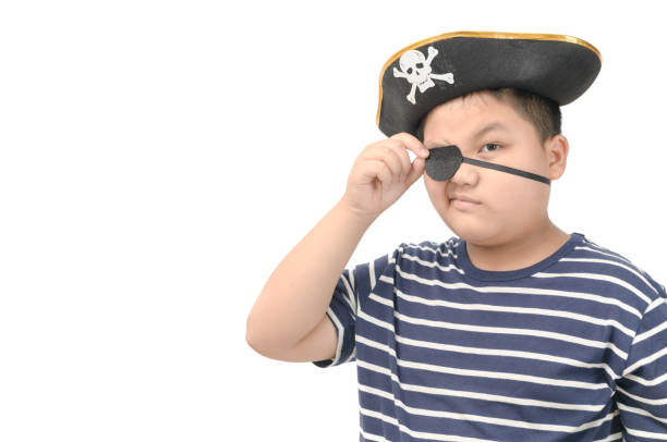 istock Portrait of fat pirate isolated on white 1139084512
