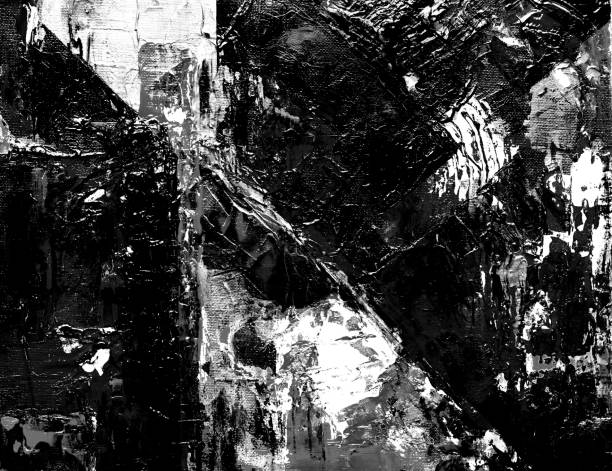 istock Abstract dirty dark grunge background. Monochrome texture. Effect the black and white tones. Black and white oil or acrylic painting. 1139085558
