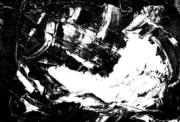 istock Abstract dirty dark grunge background. Monochrome texture. Effect the black and white tones. Black and white oil or acrylic painting. 1139085568