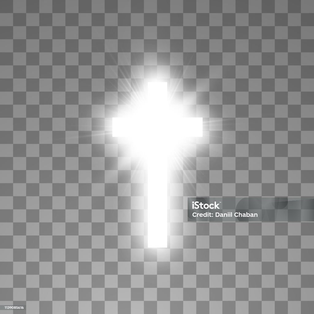 Tỏa Sáng Chữ Thập Trắng Trên Nền Trong Suốt Thánh Giá Phát Sáng ...