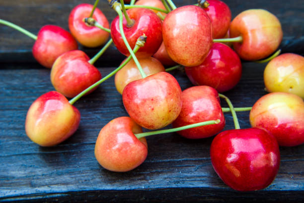 istock Fresh cherries with petioles - close-up 1139088641