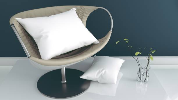 istock Living room interior with fabric sofa and plants on empty white wall background. 3d rendering 1139090043