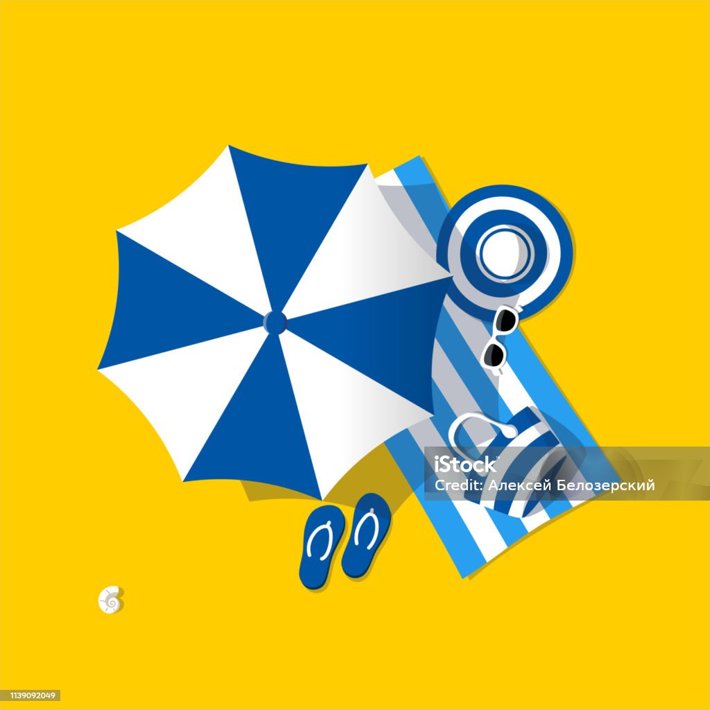 Blauwe parasol - Royalty-free Strandparasol vectorkunst Blauwe parasol - Royalty-free Strandparasol vectorkunst