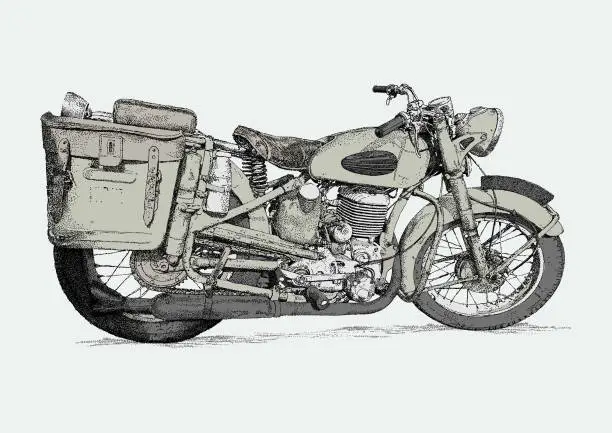 Vector illustration of Gillet Vintage Motorbike