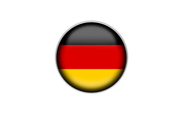 istock Flag of Germany under the glass in the form of a button or icon 1139094027
