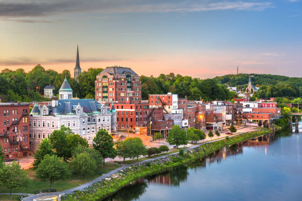 istock Augusta, Maine, USA downtown skyline on the Kennebec River 1139101123