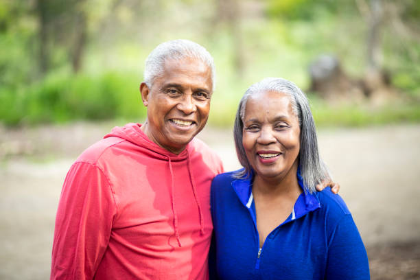 istock Senior Black Couple Laughing in the Forest 1139101292