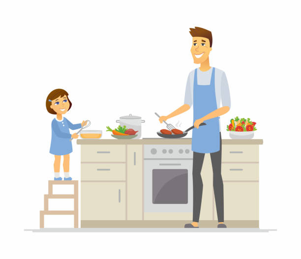 Ilustración de Padre E Hija Cocinandodibujos Animados Personajes Ilustración y más Vectores Libres de Derechos de Cocinar - iStock Ilustración de Padre E Hija Cocinandodibujos Animados Personajes Ilustración y más Vectores Libres de Derechos de Cocinar - iStock