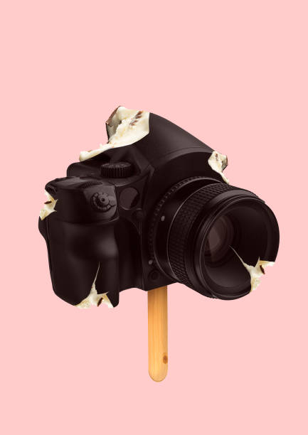 A natural icecream. Modern design. Contemporary art collage.