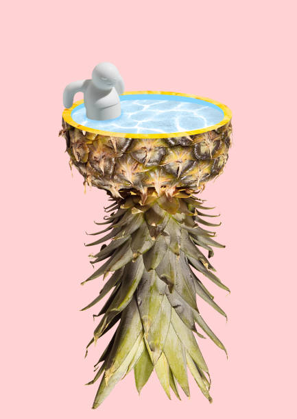 A summer resort. Modern design. Contemporary art collage.