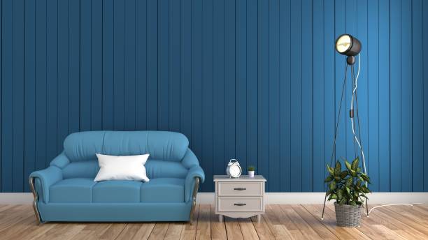 istock green mint wall with white sofa on wood floor interior. 3D rendering 1139104203