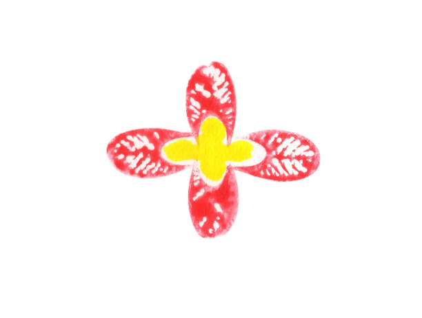 istock Red flowers from Watercolor, banana stem mold. 1139106631