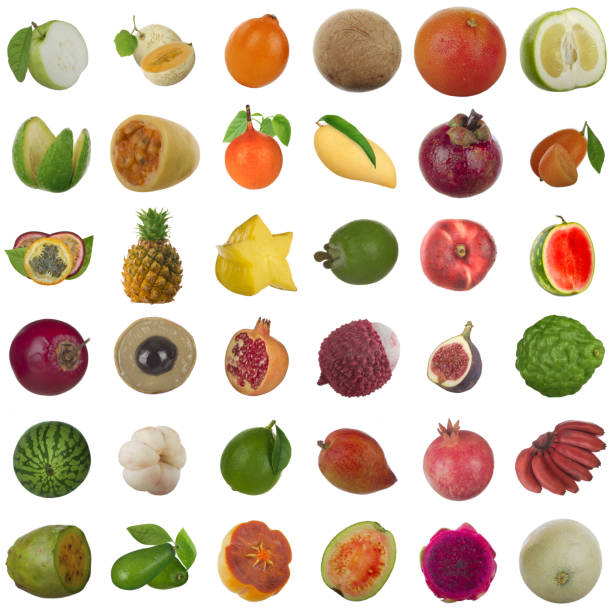 istock set of exotic fruits isolated on white background 1139108013